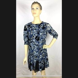 Royal Rose Women's Size M  Blue Floral Dress Above Knee High Casual Party